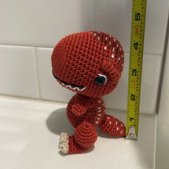 Handcrafted Tyrannosaurus Rex T-Rex Dinosaur Decor Amigurui Crochet Figure Toy - Picture 10 of 12
